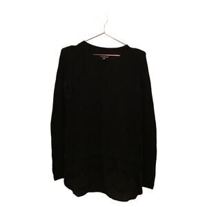 The limited tunic knit cashmere blend sweater with multi fabric layers XS